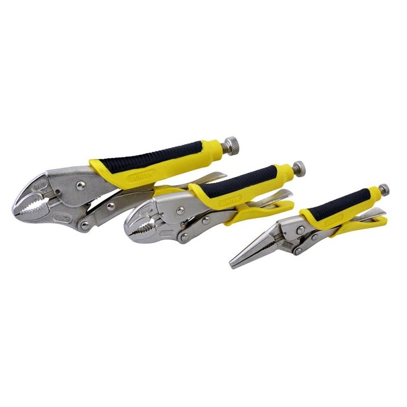 JUEGO DE PINZAS DE PRESION BIMATERIAL 3PZ SURTEK MOD. 115085