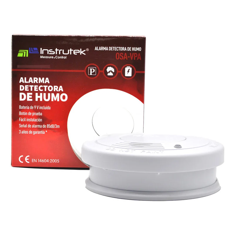 DETECTOR DE HUMO INSTRUTEK MOD. OSA-VPA, 9V DC, 85BD A 3MTS